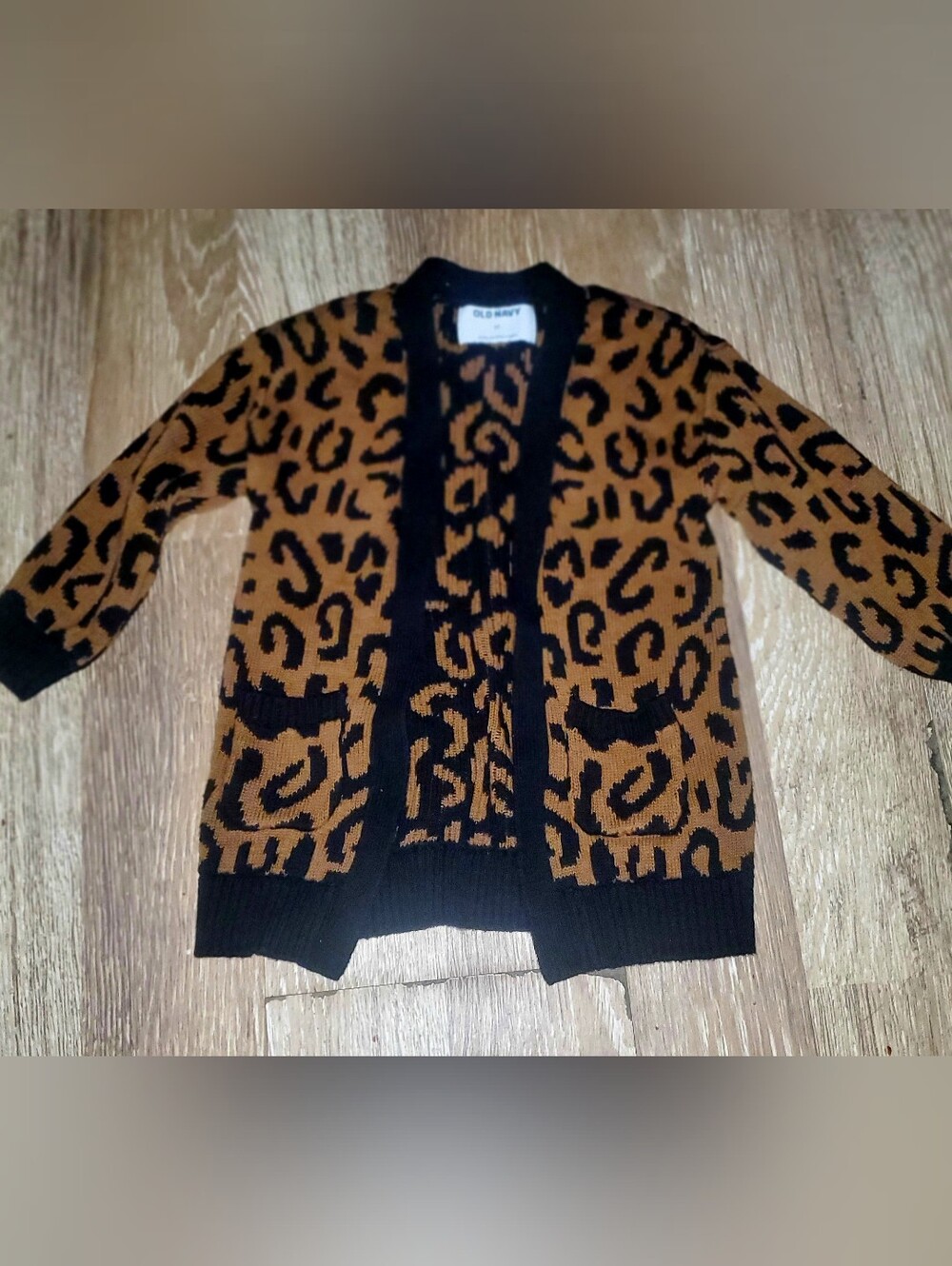 Little Gis Old Navy Leopard Print Cardigan - Brown & Black